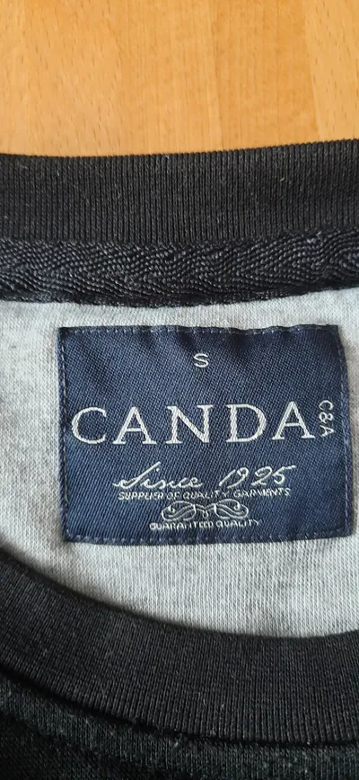 Canda Pullover Herren Schwarz Gr. S Basic Rundhals Langarm