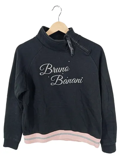 Bruno Banani Sweatshirt Damen Gr. 38 M Schwarz Pullover Schriftzug
