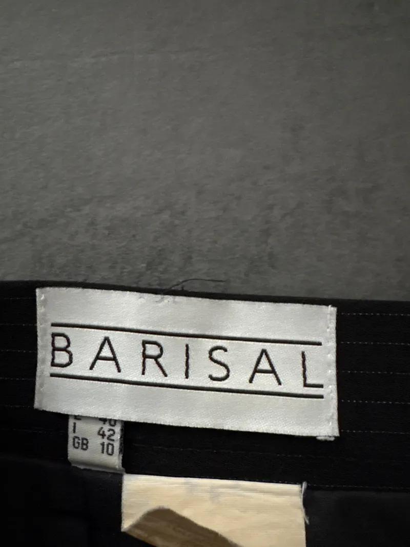 Barisal Bleistiftrock Damen Gr. 36 Schwarz Nadelstreifen Business 5