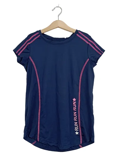 YIGGA Mädchen Sport Shirt Funktionsshirt Laufshirt Gr. 134/140 Blau Pink