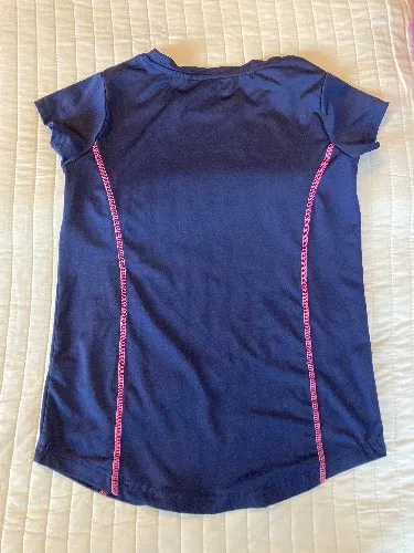 YIGGA Mädchen Sport Shirt Funktionsshirt Laufshirt Gr. 134/140 Blau Pink