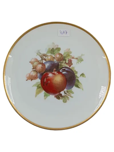 Thomas Sèvres Bavaria Wandteller Obstmotiv Porzellan 20 cm Weiß Goldrand