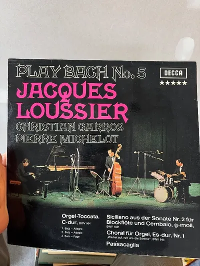 Jacques Loussier Trio – Play Bach No. 5 Vinyl LP Decca Jazz Klassik