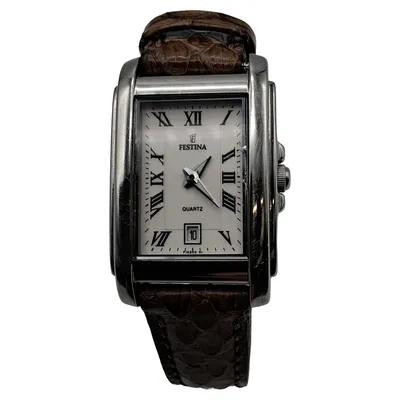 Festina Damen Armbanduhr F16203 Leder Braun Klassisch Rechteckig