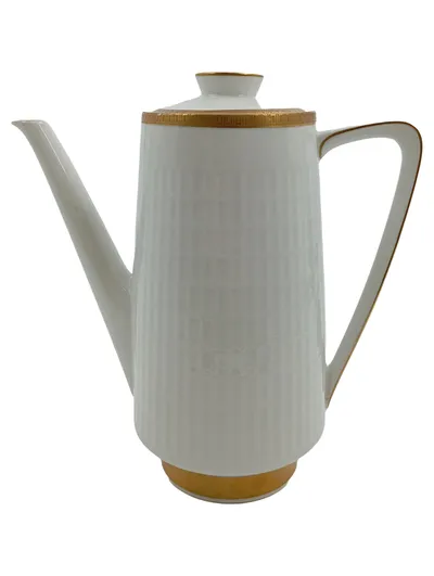 Scherzer Kaffeekanne Porzellan Weiß Gold Serie 1760 Bayern klassisch