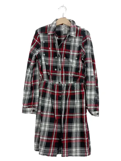 Here & There Hemdblusenkleid Gr. 146 Mehrfarbig Kariert Sterne Baumwolle
