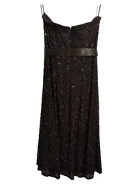 Carry Allen Damen Abendkleid Pailletten Schwarz Gr. 36 Träger Schleife 3