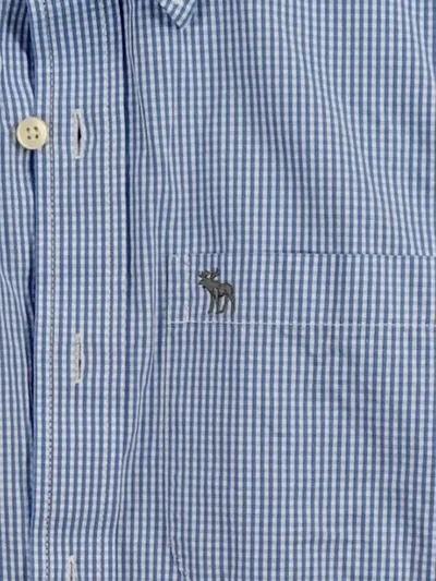 Abercrombie & Fitch Herren Freizeithemd Gr. M Blau Kariert Muscle Fit