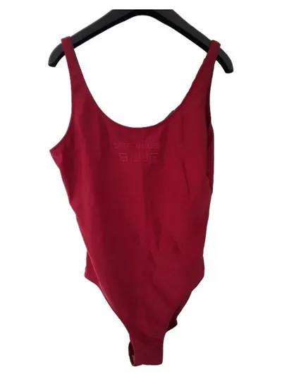 Strenesse Blue Badeanzug Damen Rot Gr. 44 Sportlich Logo-Print