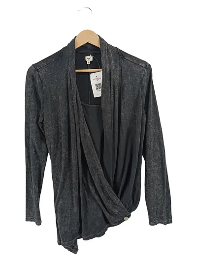 Khujo Little Rebel Damen Pullover Langarm Grau Gr. 40 L Asymmetrisch