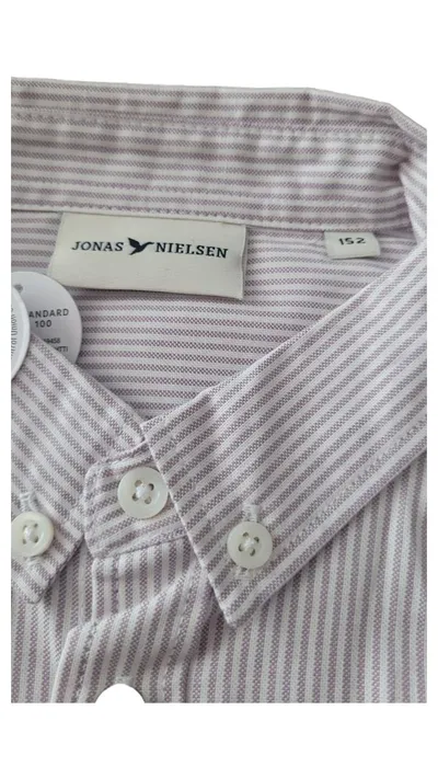 Jonas Nielsen Stockholm Hemd Jungen Gr. 152 Lila Gestreift Business