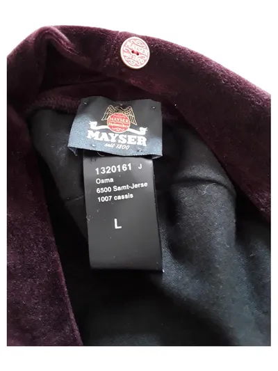 Mayser Damen Mütze Osma Samt-Jersey Lila Blumen Pailletten Gr. L
