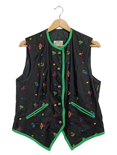 Gaisberger Couture Trachtenweste Damen Gr. M Schwarz Stickerei Salzburg