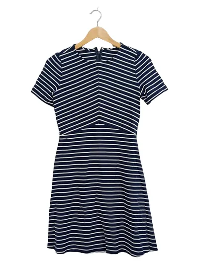 Esprit Umstandskleid Damen Gr. 34 XS Blau Gestreift Kurzarm