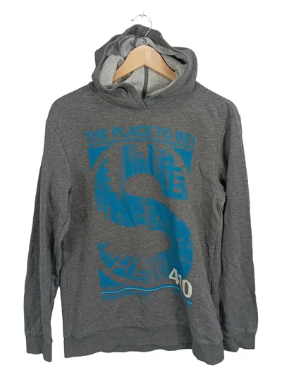 s.Oliver Hoodie Kapuzenpullover Jungen Gr. 164/XL Grau New York Print
