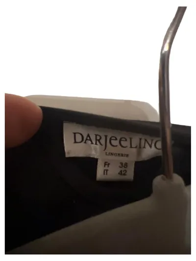Darjeeling Damen Kimono Jacke Satin Optik Schwarz Gr. 36/S Bindegürtel
