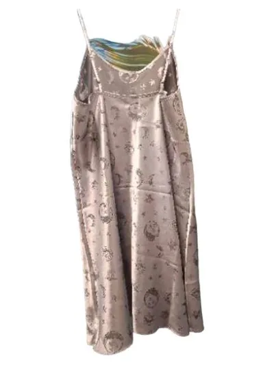 Canda C&A Damen Nachthemd Gr. 40/42 Grau Mond Sterne Muster Träger