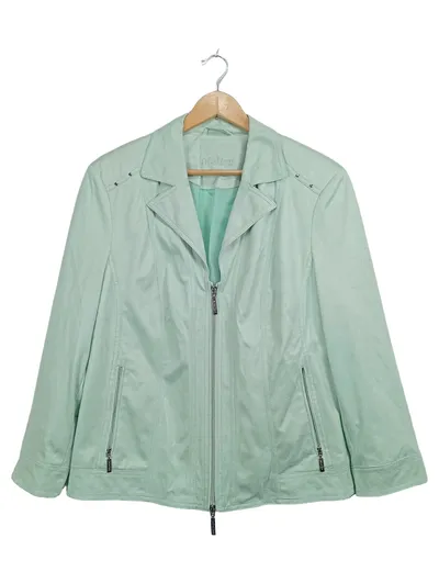 atelier GOLDNER Leichte Jacke Damen Gr. 44 Türkis Mintgrün Reißverschluss