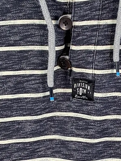 s.Oliver Herren Kapuzenpullover Hoodie Gestreift Blau Gr. XL