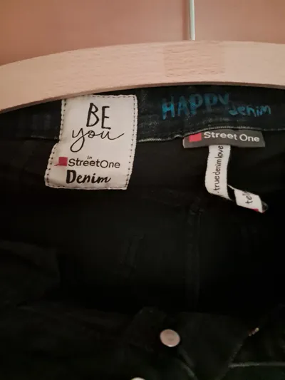 Street One Happy Denim Jeans Damen Gr. 38 Blau Seitenstreifen Straight