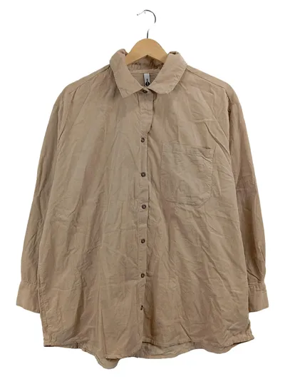ever.me Damen Cordhemd Bluse Beige Gr. 40 L Casual Langarm Baumwolle