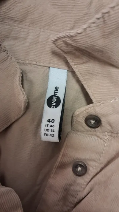 ever.me Damen Cordhemd Bluse Beige Gr. 40 L Casual Langarm Baumwolle
