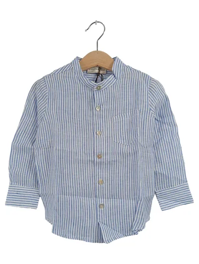 Centolino Kinderhemd Freizeithemd Gestreift Blau Gr. 110/116 Leinen