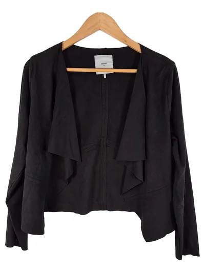 minimum Damen Wasserfall Cardigan Strickjacke Schwarz Gr. 36 S Minimalistisch