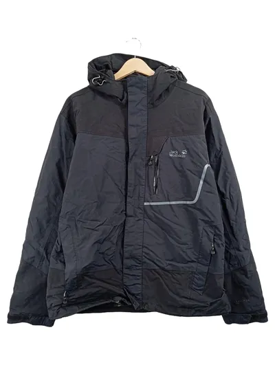 Jack Wolfskin Herren Winterjacke Outdoor Gr. 50, L Schwarz Kapuze