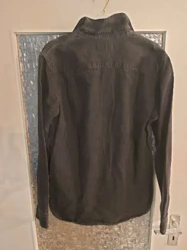 ZARA MAN Herren Jeanshemd Denim Slim Fit Gr. M Grau Western-Style