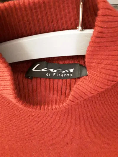Luca di Firenze Damen Pullover Rollkragen Rot Gr. S Wolle