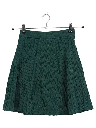 ABOUT YOU Faltenrock Damen Gr. 34 XS Grün Strukturmuster Minirock