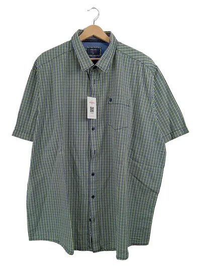 Armada Freizeithemd Herren Gr. 56/3XL Grün Kariert Kurzarm Casual