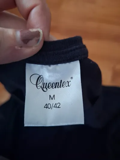 QUEENTEX Damen T-Shirt Basic Kurzarm Blau Gr. M 40/42