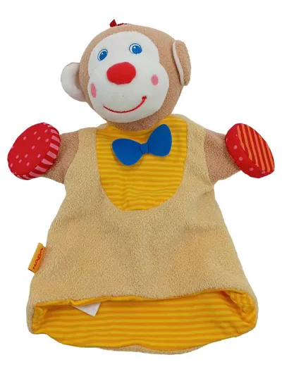 HABA Handpuppe Affe Kasperletheater Plüschtier Stofftier Beige 26cm
