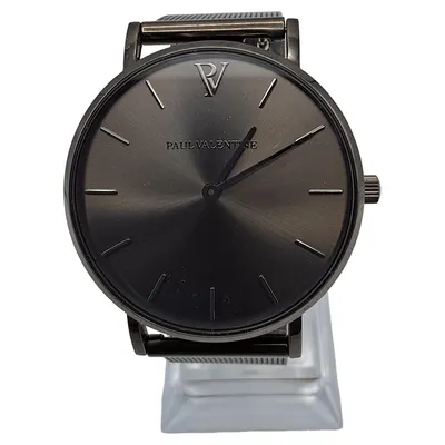 Paul Valentine Armbanduhr Damen Grau Minimalistisch Metall 23 cm