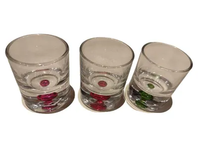 PartyLite Schnapsgläser Set 3 Glas Transparent 7.5cm Höhe 6.5cm Breite