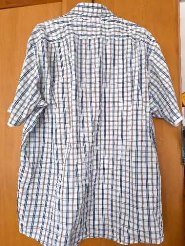 CASAMODA Herren Business Hemd Kurzarm Kariert Weiß Gr. 52/XL Baumwolle