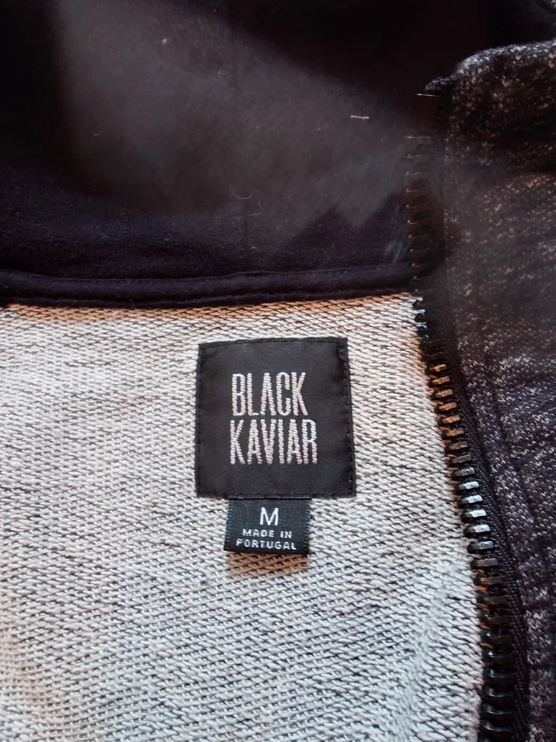 BLACK KAVIAR Sweatjacke Herren Gr. M Grau Kapuze Streetwear 3