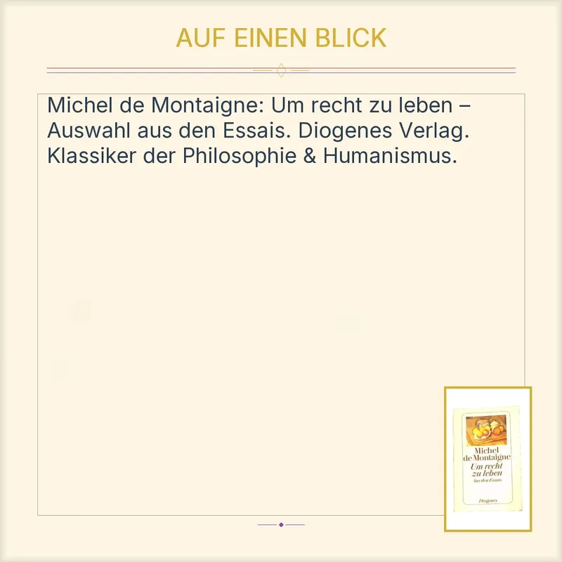 Um recht zu leben - Aus den Essais | Michel de Montaigne | Diogenes 2