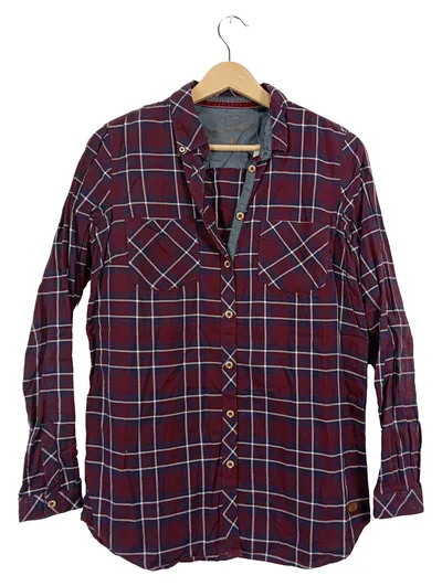 Arqueonautas Herren Flanellhemd Kariert Rot Blau Gr. M Langarm Casual