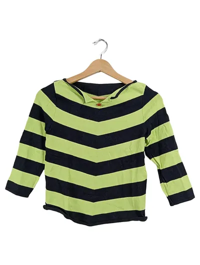 Marc Cain Damen Pullover Langarm Gestreift Grün Schwarz Gr. 36/S