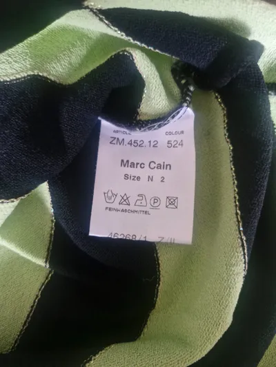 Marc Cain Damen Pullover Langarm Gestreift Grün Schwarz Gr. 36/S