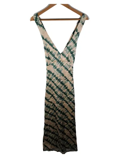 EDITED Damen Sommerkleid Maxikleid Gr. 36 S Grün Tie-Dye Viskose