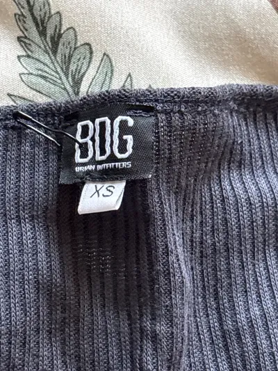 BDG Urban Outfitters Wickel Langarmshirt Damen XS Grau Rippstrick Cropped