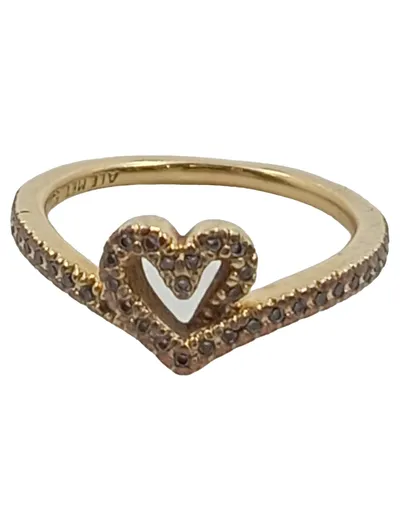 Pandora Ring Damen Herz Gold Strass Gr. 51 Romantisch