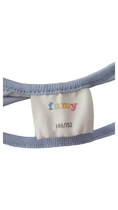 Famy Mädchen Sommerkleid Fruchtmuster Blau Gr. 146/152 Baumwolle