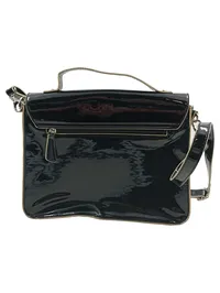 PICARD Henkeltasche Damen Schwarz Kunststoff Lack-Optik 2