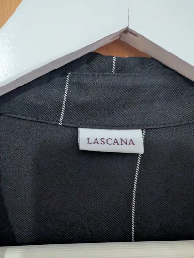 LASCANA Damen Hemdbluse Gr. 40/42 Schwarz Kariert Viskose Langarm