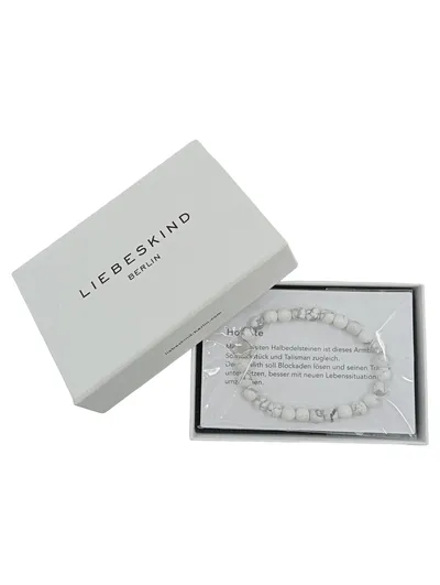 LIEBESKIND BERLIN Damen Armband Howlith-Steine Weiß Minimalistisch